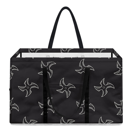 Ninja Shuriken Pattern Print Utility Tote Bag