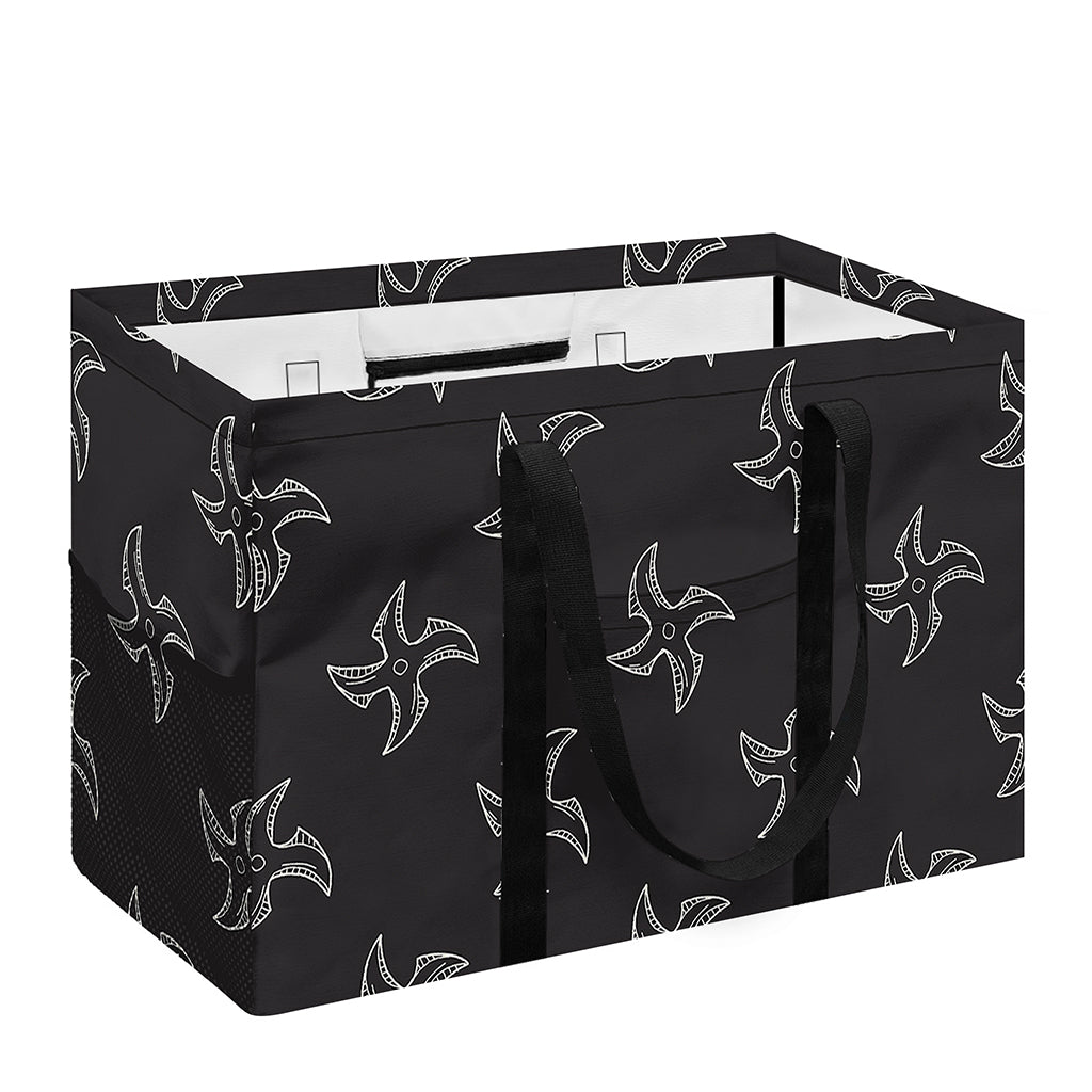 Ninja Shuriken Pattern Print Utility Tote Bag