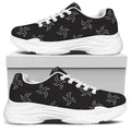 Ninja Shuriken Pattern Print White Chunky Shoes