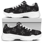 Ninja Shuriken Pattern Print White Chunky Shoes