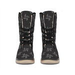 Ninja Shuriken Pattern Print Winter Boots