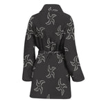 Ninja Shuriken Pattern Print Women's Bathrobe