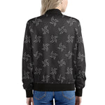 Ninja Shuriken Pattern Print Women's Bomber Jacket