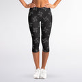 Ninja Shuriken Pattern Print Women's Capri Leggings