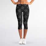Ninja Shuriken Pattern Print Women's Capri Leggings