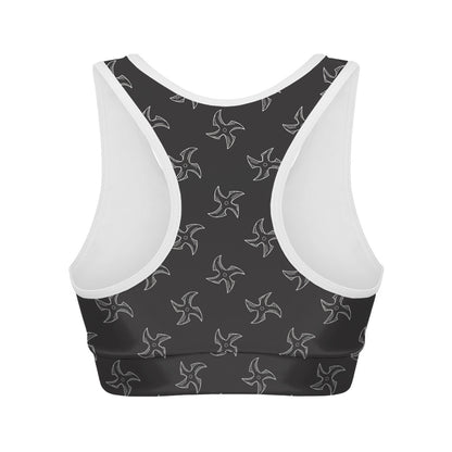 Ninja Shuriken Pattern Print Women's Sports Bra