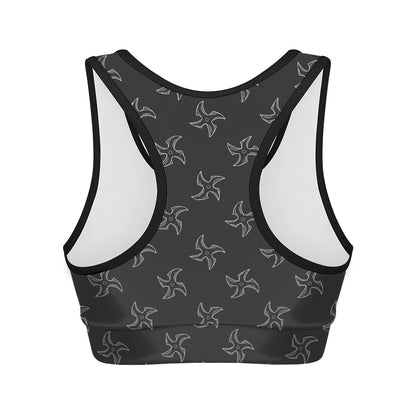 Ninja Shuriken Pattern Print Women's Sports Bra