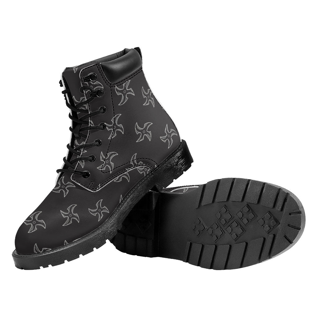 Ninja Shuriken Pattern Print Work Boots