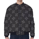 Ninja Shuriken Pattern Print Zip Sleeve Bomber Jacket