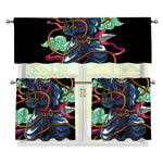 Ninja Warrior Print 3 Piece Kitchen Curtains