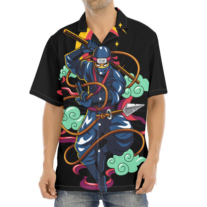 Ninja Warrior Print Aloha Shirt