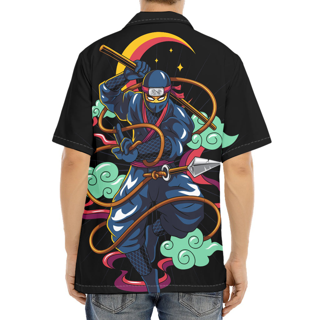 Ninja Warrior Print Aloha Shirt