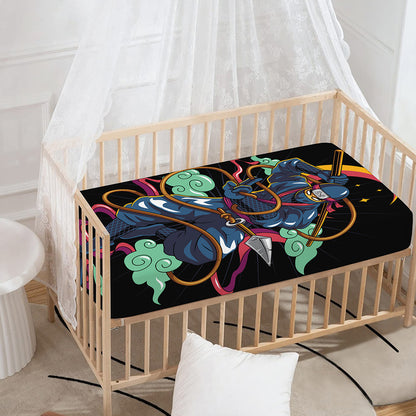 Ninja Warrior Print Baby Crib Sheet