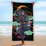 Ninja Warrior Print Beach Towel