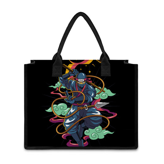 Ninja Warrior Print Canvas Tote Bag
