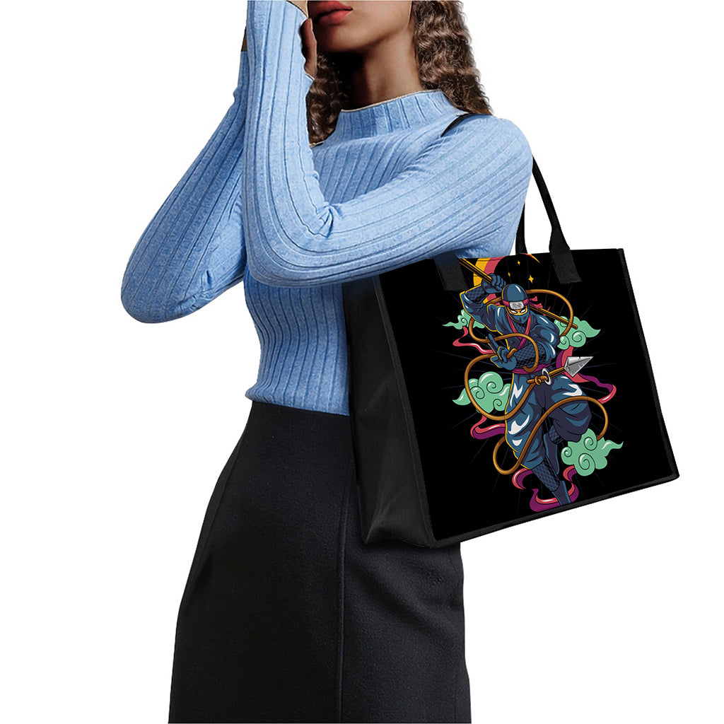 Ninja Warrior Print Canvas Tote Bag