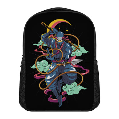 Ninja Warrior Print Casual Backpack