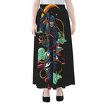 Ninja Warrior Print Chiffon Maxi Skirt
