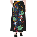 Ninja Warrior Print Chiffon Maxi Skirt