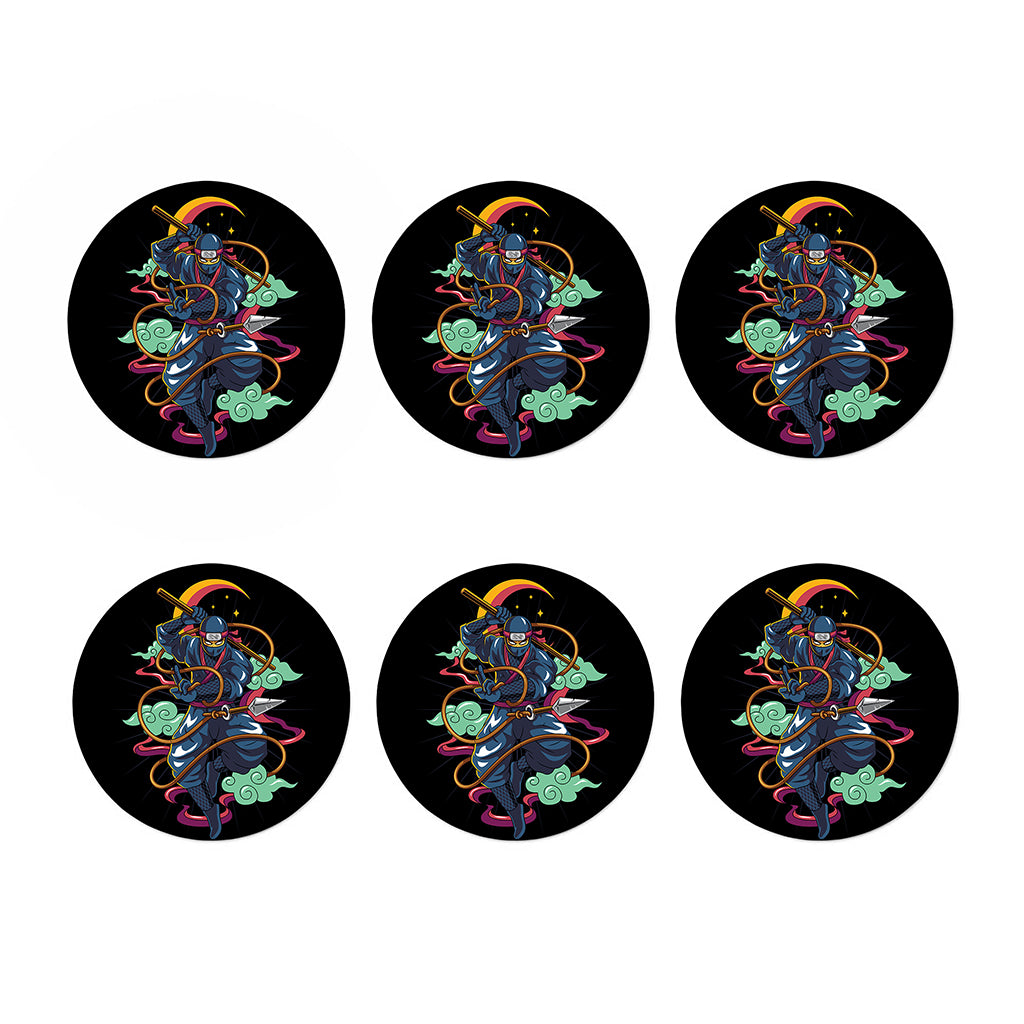 Ninja Warrior Print Coaster Set