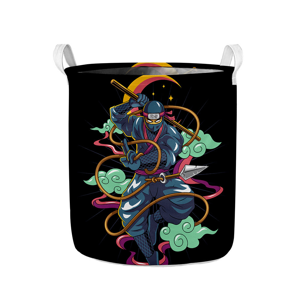 Ninja Warrior Print Collapsible Laundry Basket