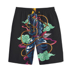 Ninja Warrior Print Cotton Shorts