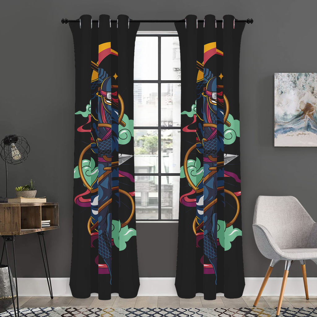 Ninja Warrior Print Curtain