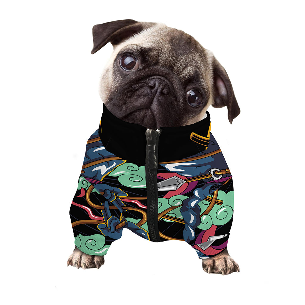 Ninja Warrior Print Dog Zip Up Jacket