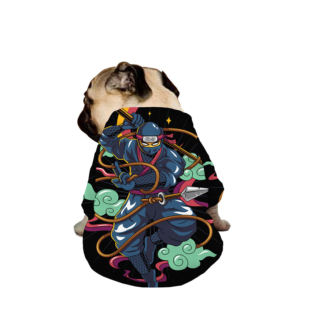 Ninja Warrior Print Dog Zip Up Jacket