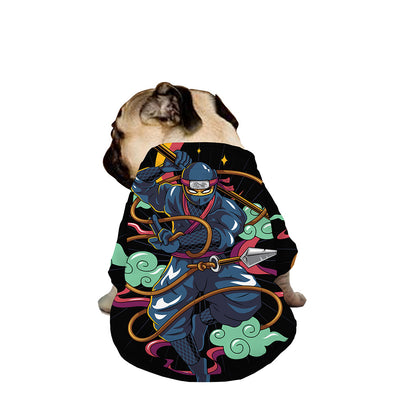 Ninja Warrior Print Dog Zip Up Jacket