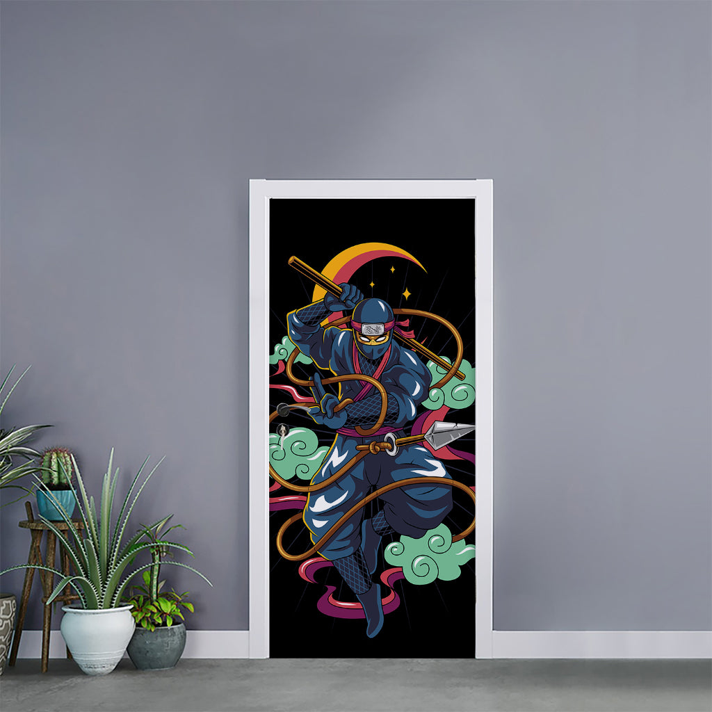 Ninja Warrior Print Door Sticker