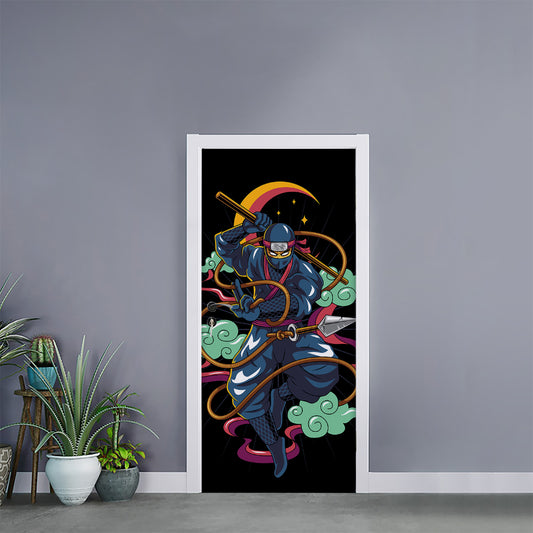 Ninja Warrior Print Door Sticker