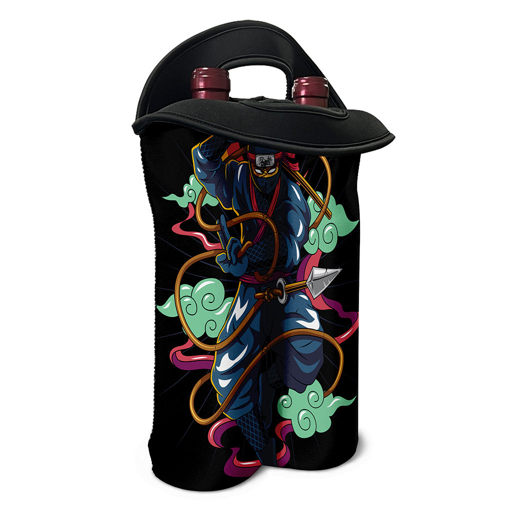 Ninja Warrior Print Double Neoprene Wine Tote