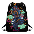Ninja Warrior Print Drawstring Backpack