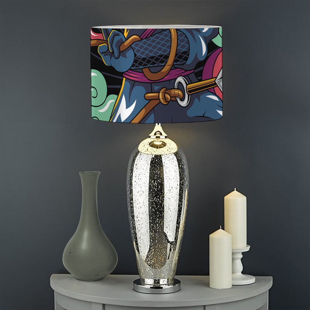 Ninja Warrior Print Drum Lamp Shade