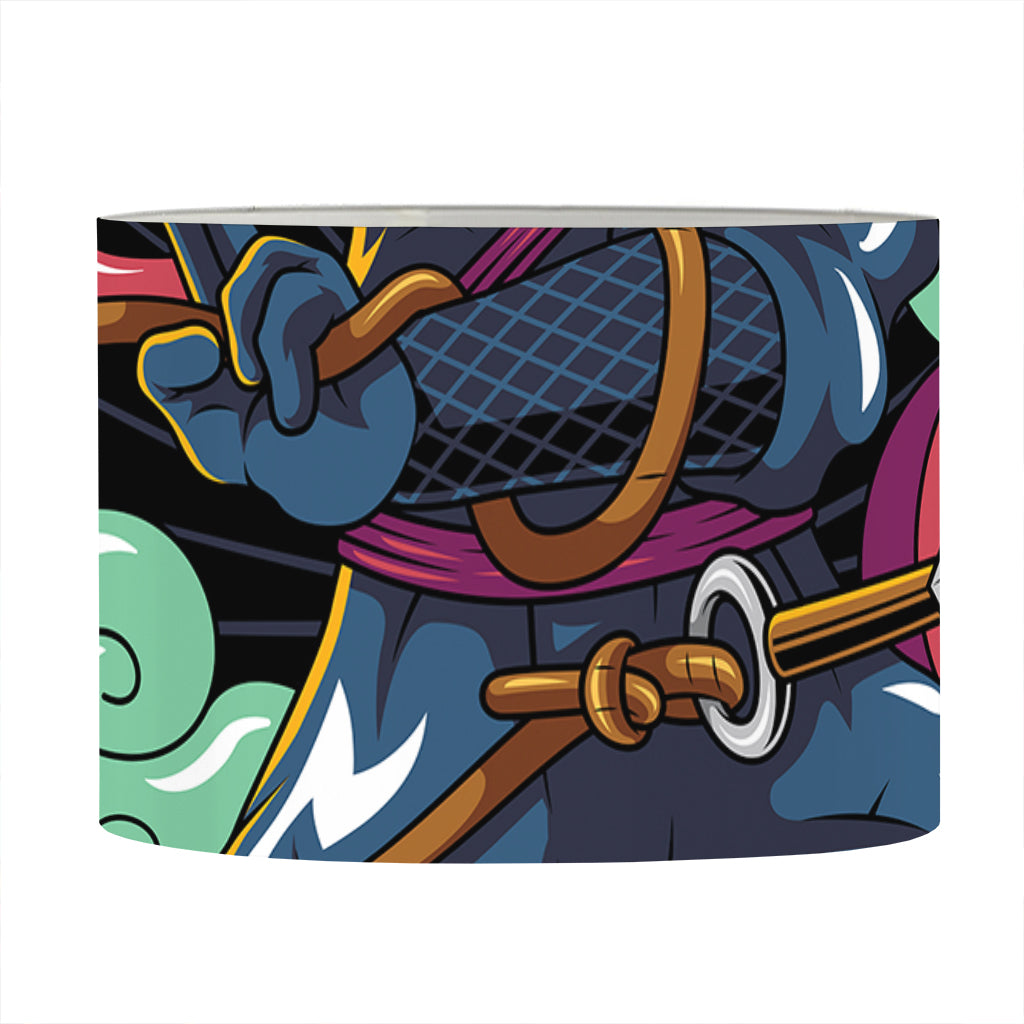 Ninja Warrior Print Drum Lamp Shade