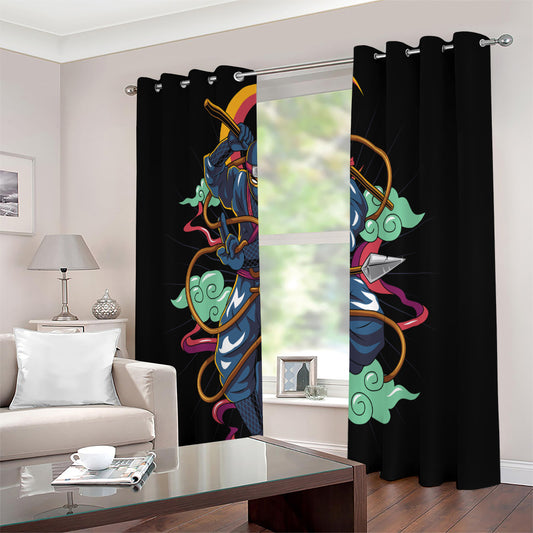 Ninja Warrior Print Extra Wide Grommet Curtains