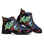 Ninja Warrior Print Flat Ankle Boots
