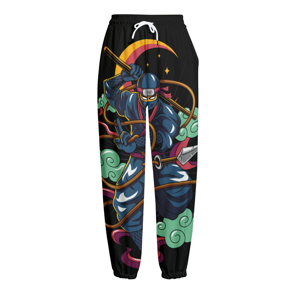 Ninja Warrior Print Fleece Lined Knit Pants