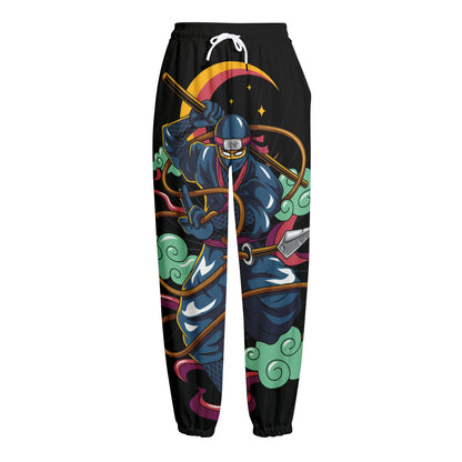 Ninja Warrior Print Fleece Lined Knit Pants