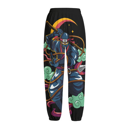 Ninja Warrior Print Fleece Lined Knit Pants