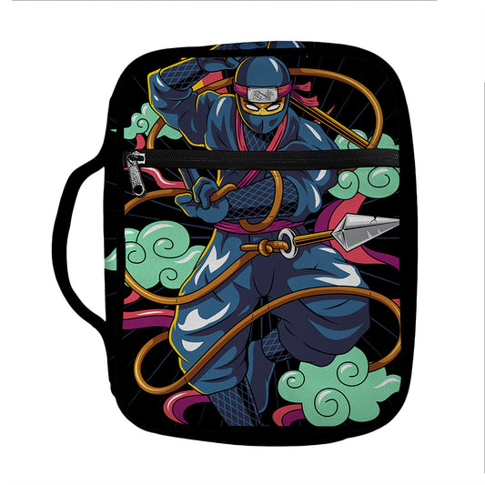 Ninja Warrior Print Front Pocket Bible Bag
