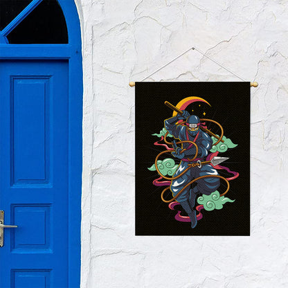 Ninja Warrior Print Garden Flag