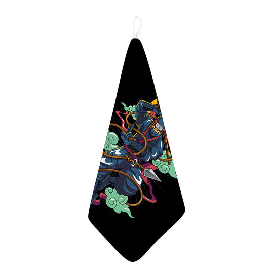 Ninja Warrior Print Hand Towel