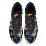 Ninja Warrior Print High Top Leather Sneakers