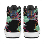 Ninja Warrior Print High Top Leather Sneakers