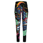 Ninja Warrior Print High-Waisted Pocket Leggings