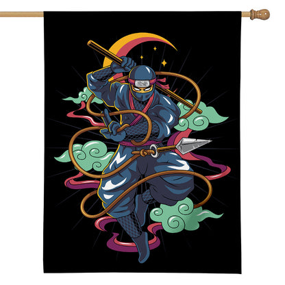Ninja Warrior Print House Flag