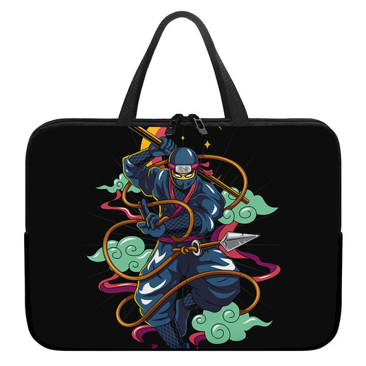 Ninja Warrior Print Laptop Sleeve With Handle