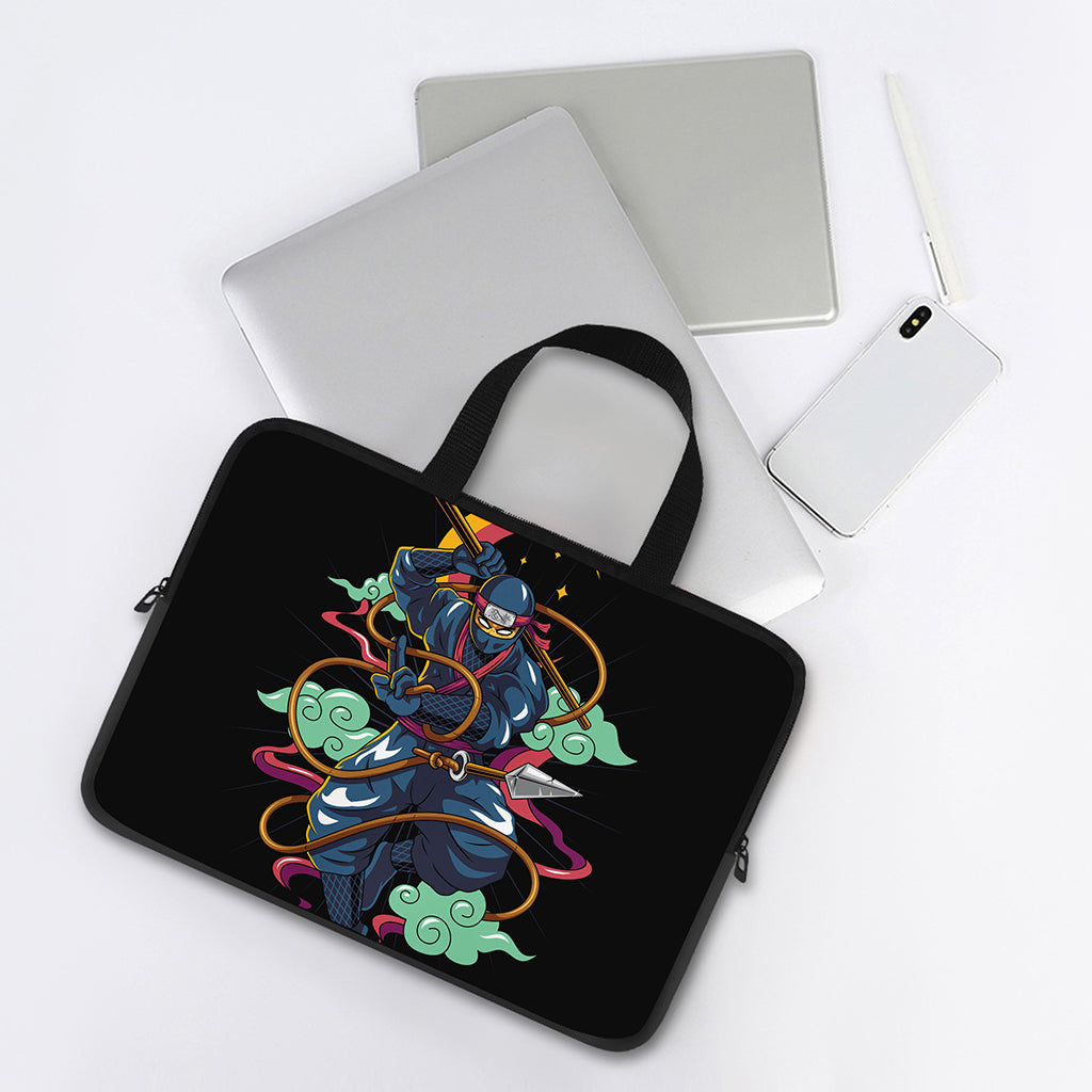 Ninja Warrior Print Laptop Sleeve With Handle